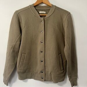 Madewell Snap Button Bomber Sweatshirt Cotton Jacket Military Grunge XS